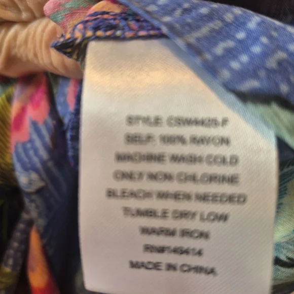 Johnny Was Blue Floral Wide_Legged Xl Striking Flowy Pants. Elastic Waist. - Picture 4 of 8